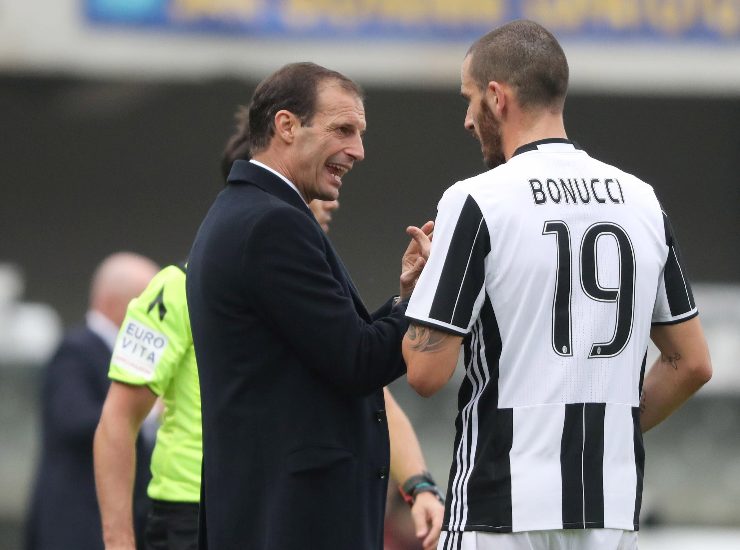 Allegri a colloquio con Bonucci