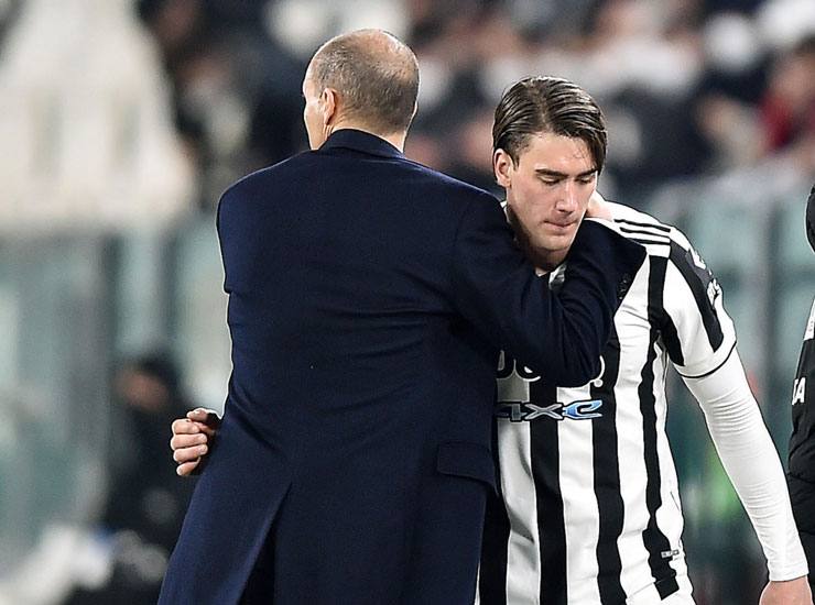 Max Allegri e Dusan Vlahovic