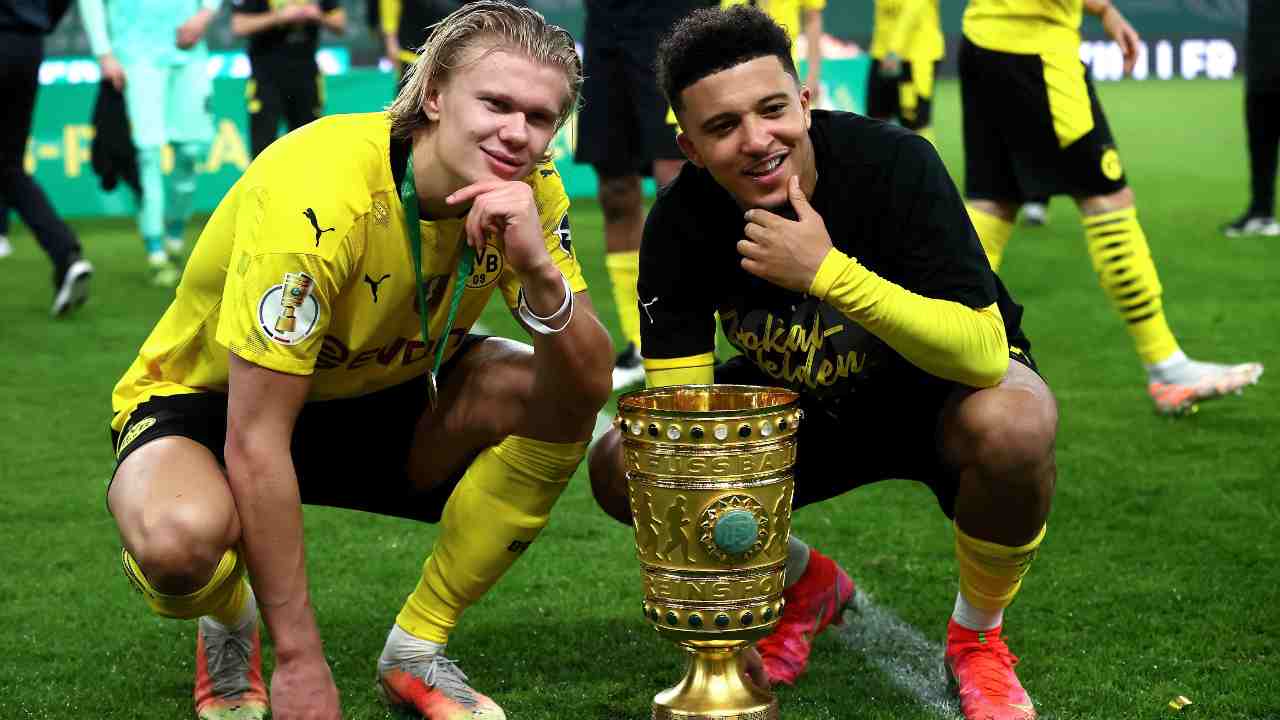 Erling Haaland e Jadon Sancho ai tempi del Borussia Dortmund