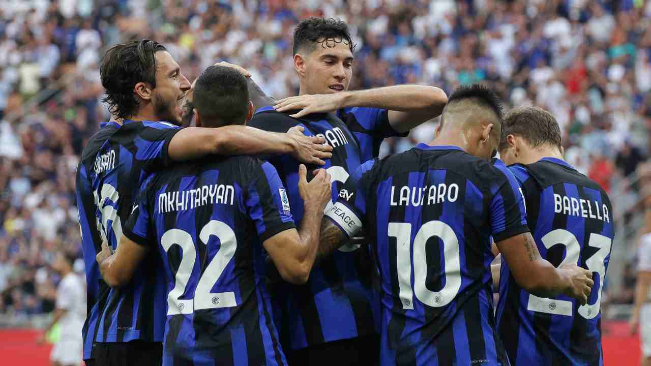 La festa dell'Inter dopo un gol