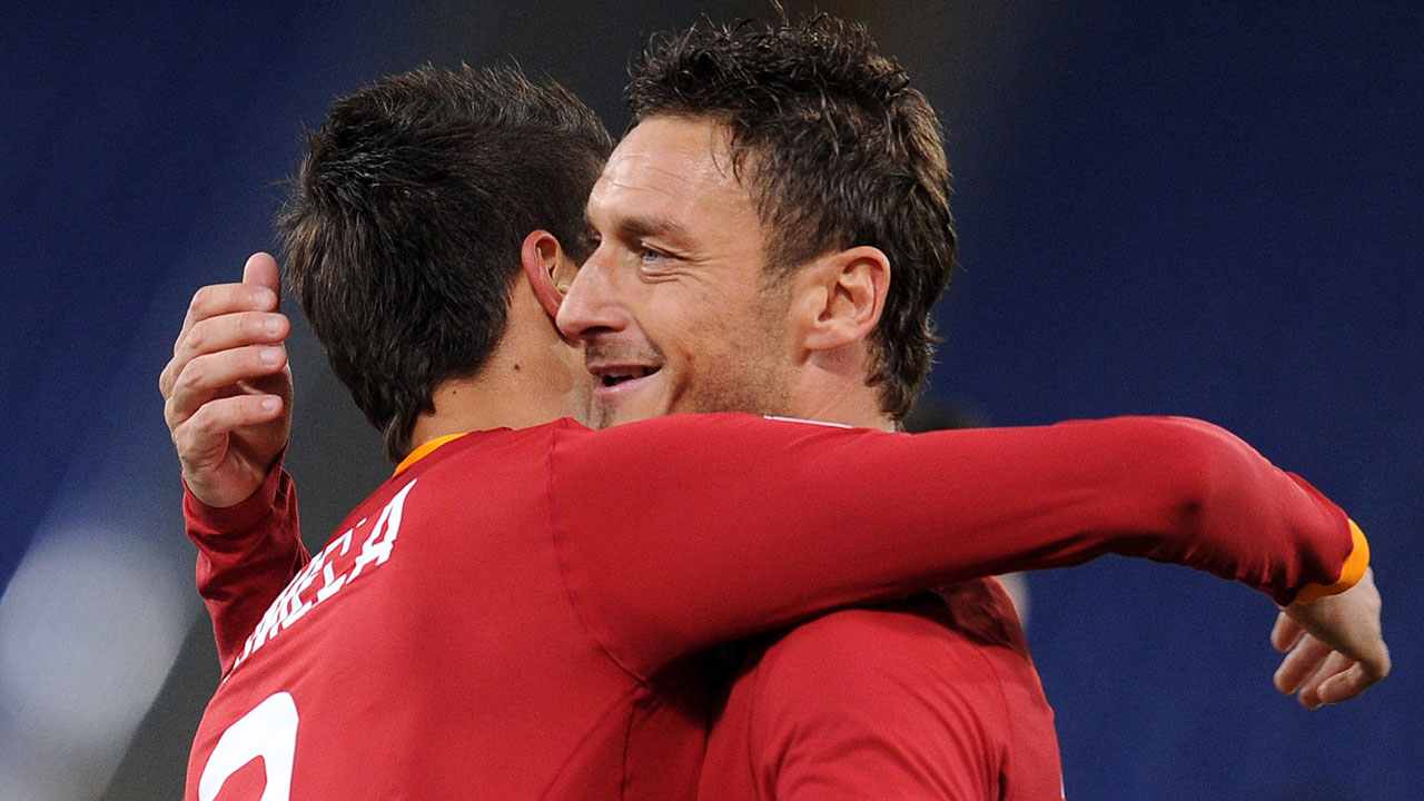 Erik Lamela e Francesco Totti
