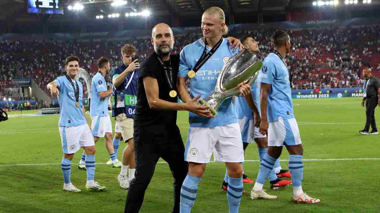 Pep Guardiola ed Erling Haaland