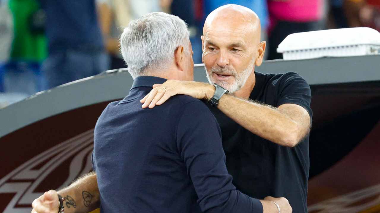 Stefano Pioli saluta José Mourinho