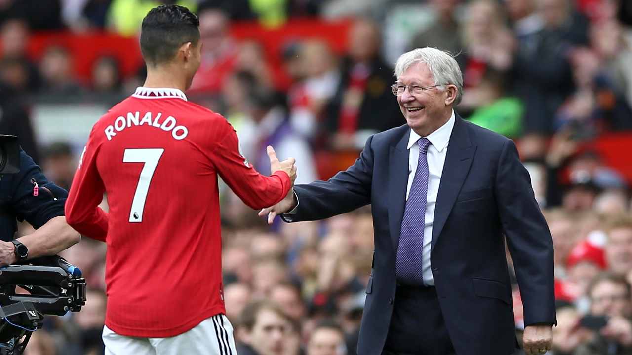 Sir Alex Ferguson saluta Cristiano Ronaldo
