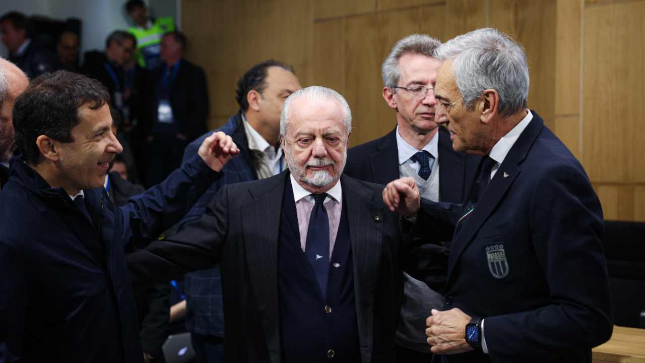 Aurelio De Laurentiis con il presidente federale Gabriele Gravina