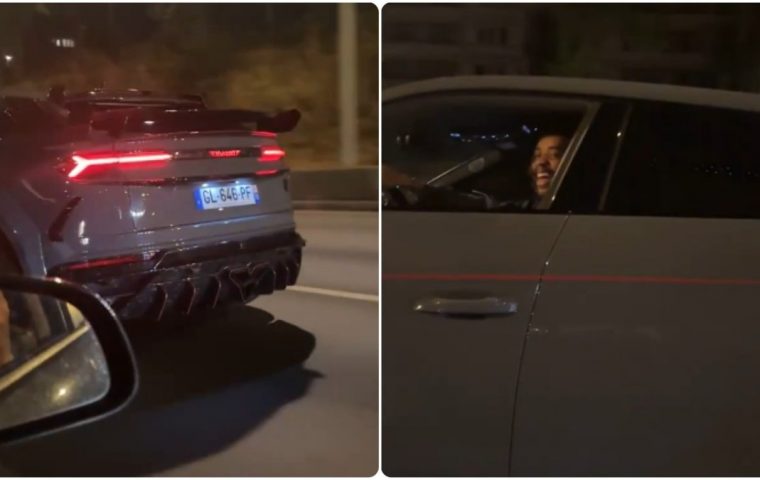 Bradley Barcola sorprende due amici in paseo a Parigi con il suo Lamborghini